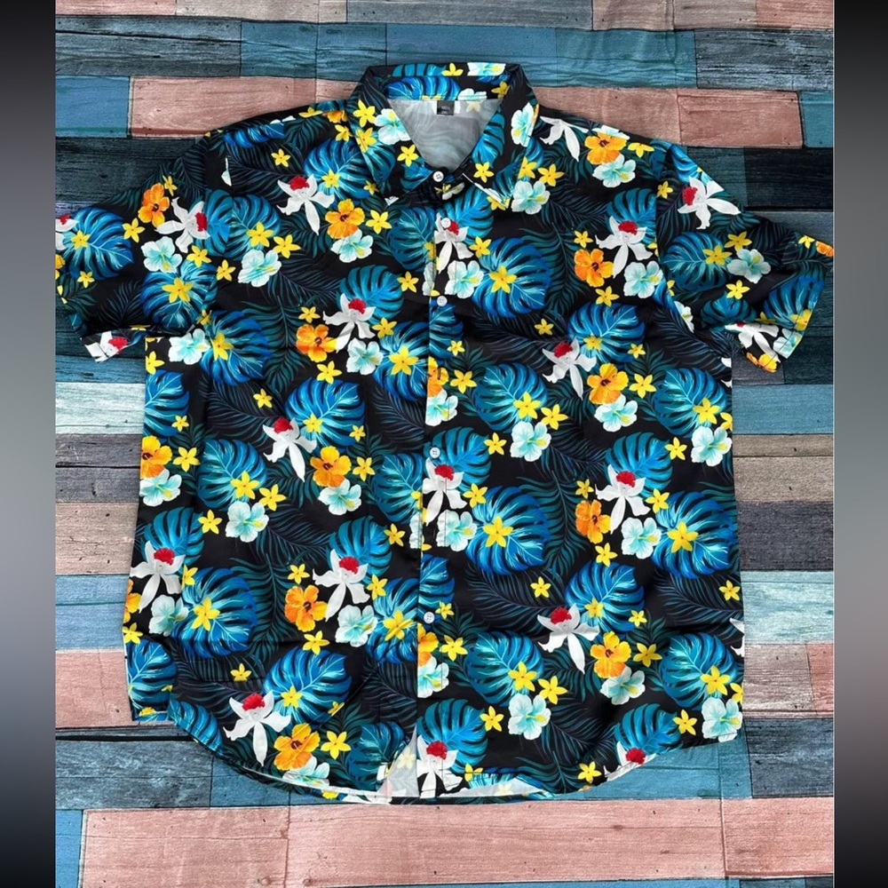 NWOT Mens xxl Buttondown polyester boutique cruise vacation